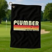 Plumber Funny Job Title Profession Birthday Worker Golf Towel thumb 1