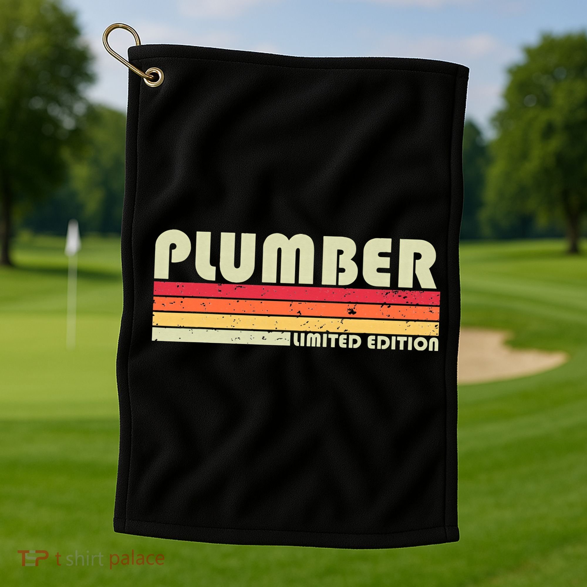Plumber Funny Job Title Profession Birthday Worker Golf Towel