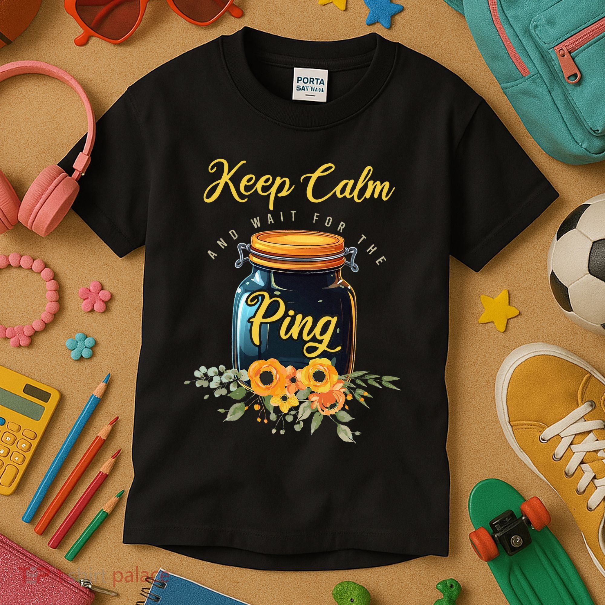 Preserving Food Keep Calm And Wait For The Ping Home Canning Kids T-Shirt