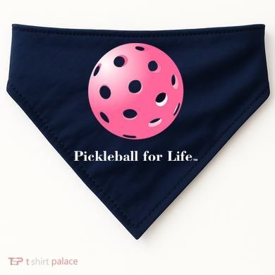 Pickleball For Life Pink USA-Made Doggie Bandana