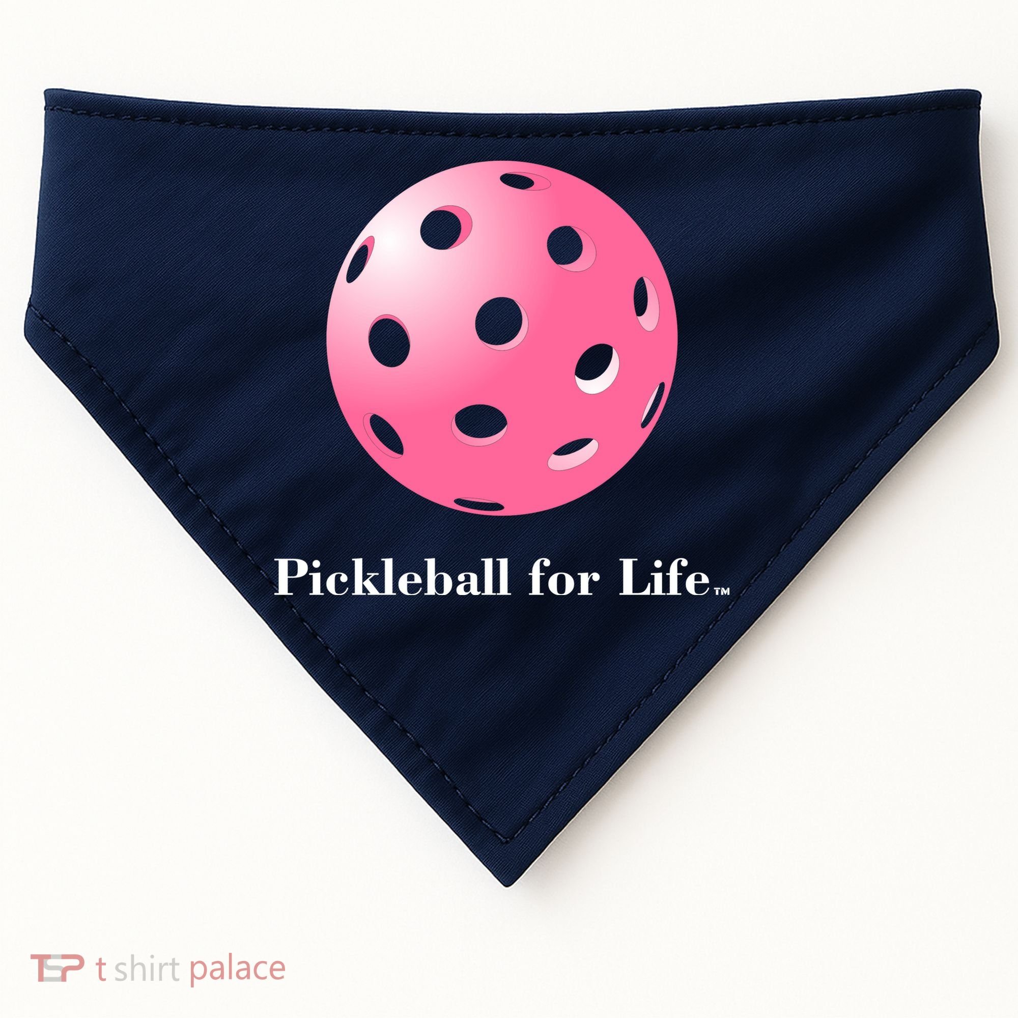 Pickleball For Life Pink USA-Made Doggie Bandana