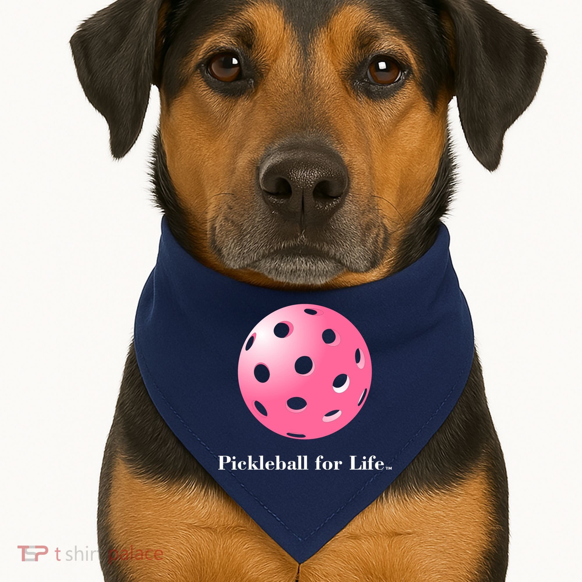 Pickleball For Life Pink USA-Made Doggie Bandana