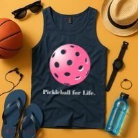 Pickleball For Life Pink Tank Top thumb 4