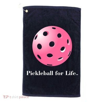 Pickleball For Life Pink Golf Towel
