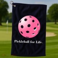 Pickleball For Life Pink Golf Towel thumb 1