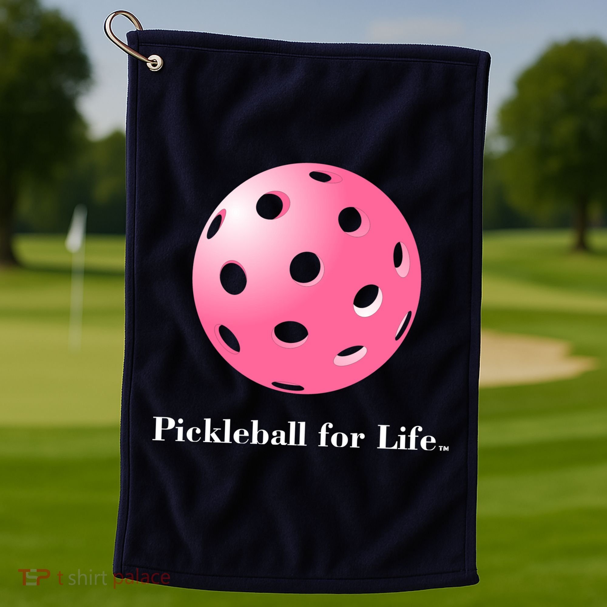 Pickleball For Life Pink Golf Towel