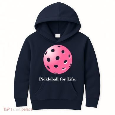 Pickleball For Life Pink Kids Hoodie