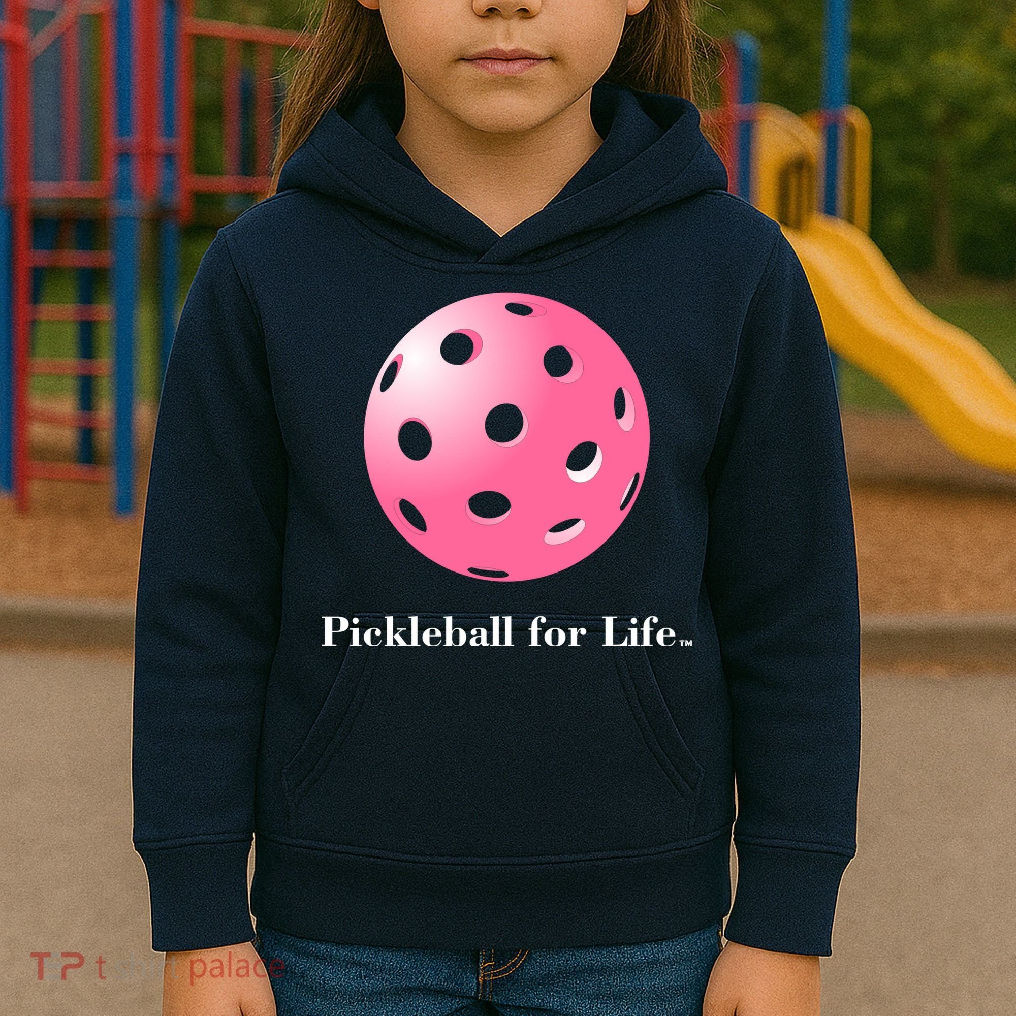 Pickleball For Life Pink Kids Hoodie