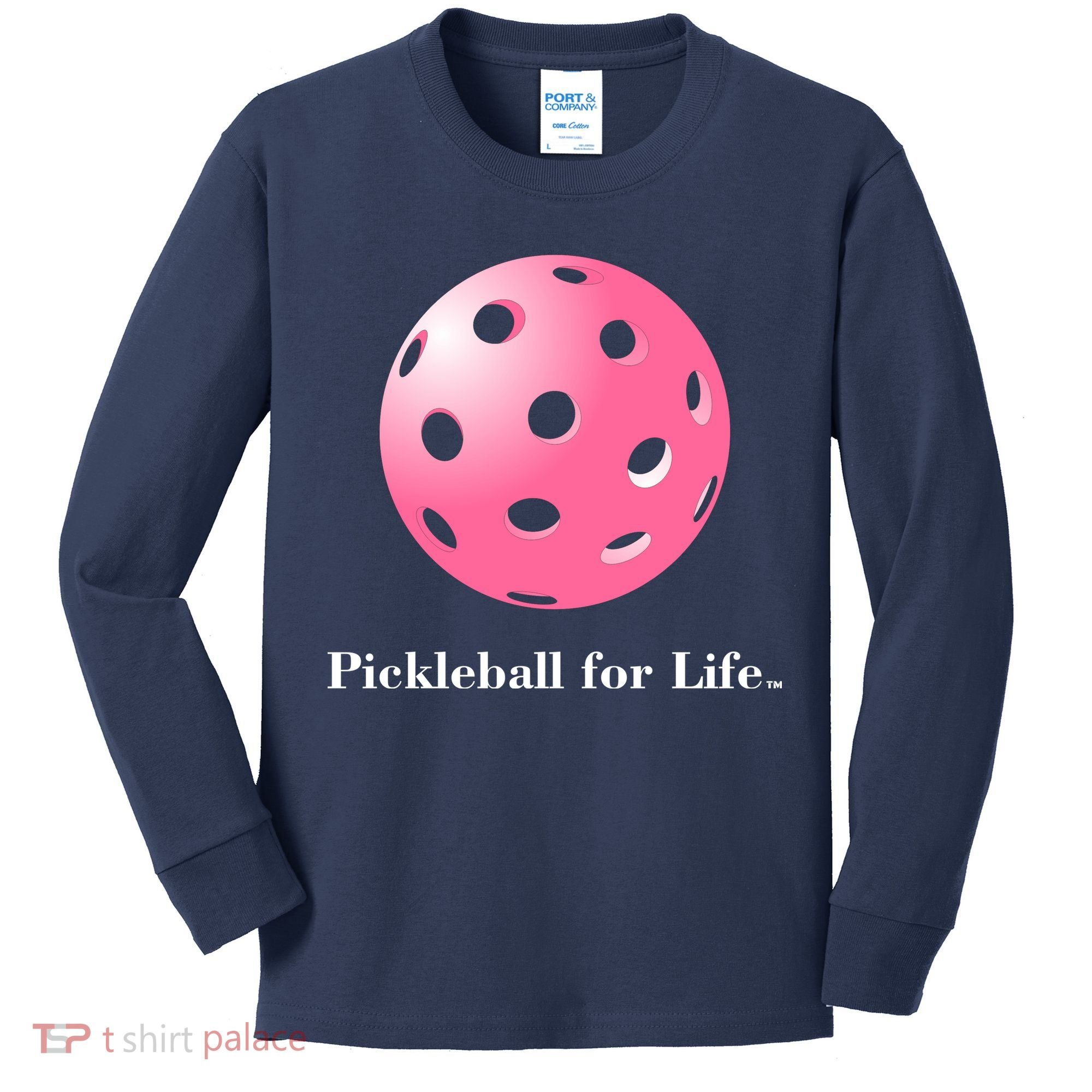 Pickleball For Life Pink Kids Long Sleeve Shirt