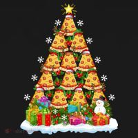 Pizza Food Lover Xmas Holiday Santa Pizza Christmas Tree Women's Tank Top thumb 5