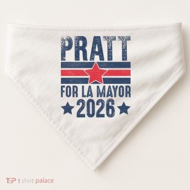 Pratt For La Mayor 2026 USA-Made Doggie Bandana