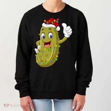 Pickle Fruit Lover Xmas Santa Hat Pickle Christmas Gift Women's Sweatshirt