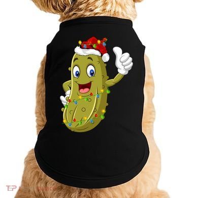 Pickle Fruit Lover Xmas Santa Hat Pickle Christmas Gift Doggie Tank