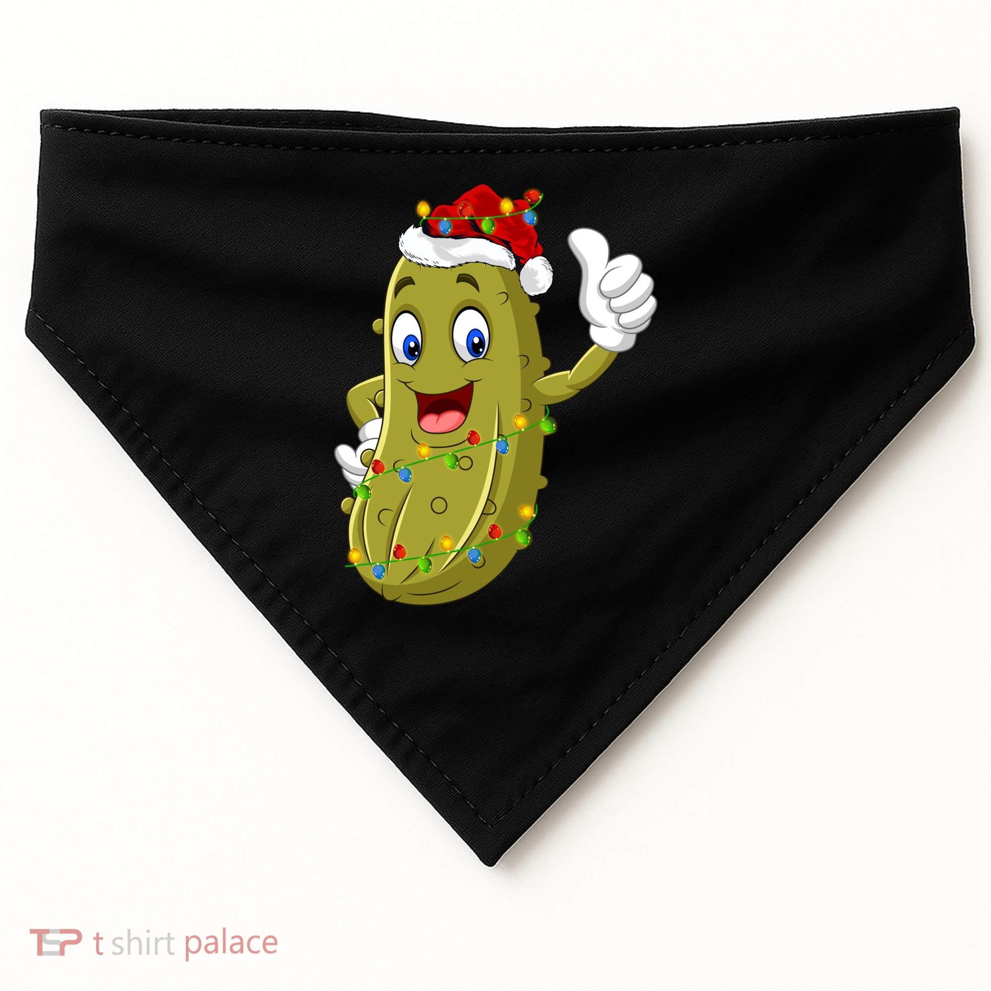 Pickle Fruit Lover Xmas Santa Hat Pickle Christmas Gift USA-Made Doggie Bandana