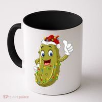 Pickle Fruit Lover Xmas Santa Hat Pickle Christmas Gift Coffee Mug thumb 0