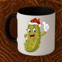 Pickle Fruit Lover Xmas Santa Hat Pickle Christmas Gift Coffee Mug thumb 2
