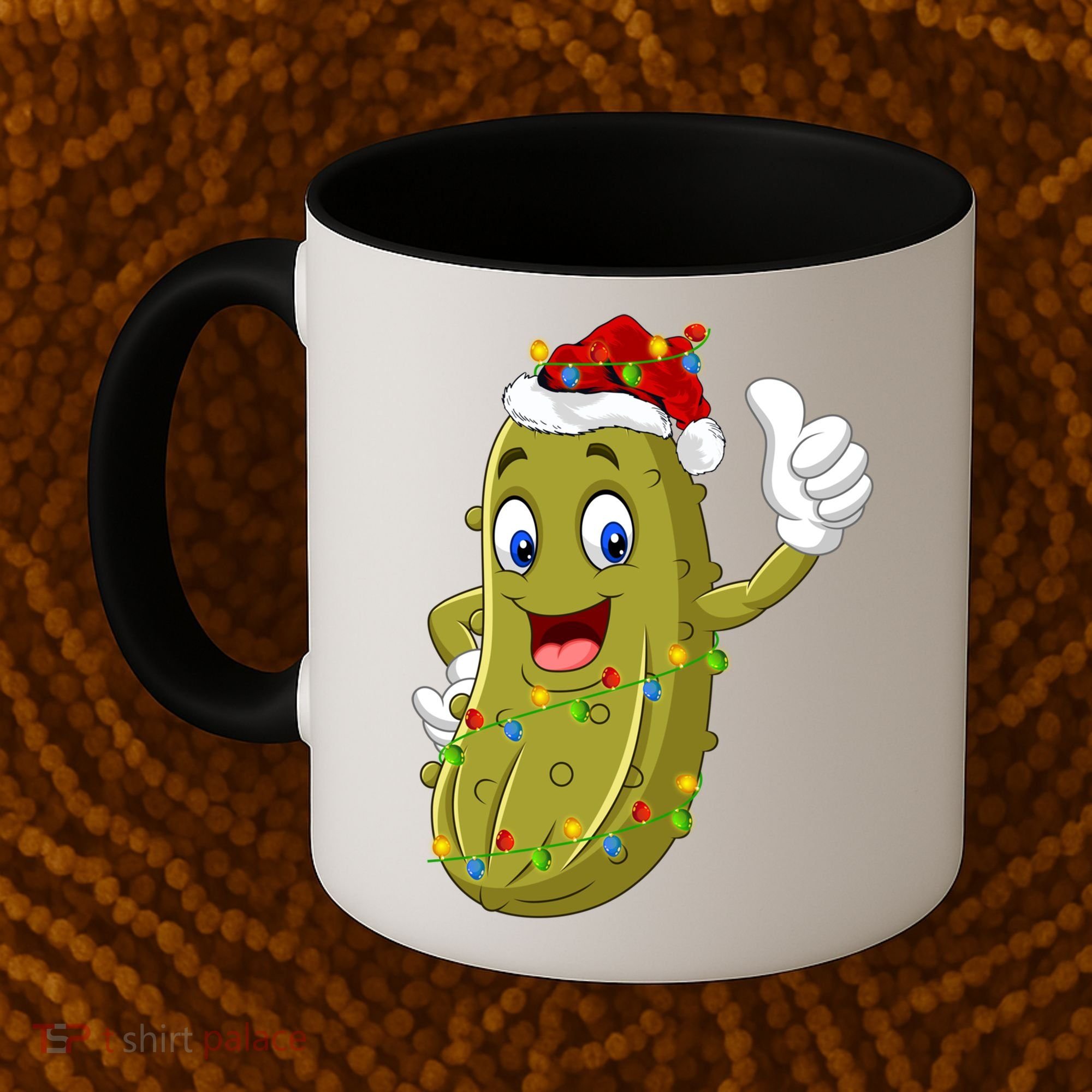 Pickle Fruit Lover Xmas Santa Hat Pickle Christmas Gift Coffee Mug