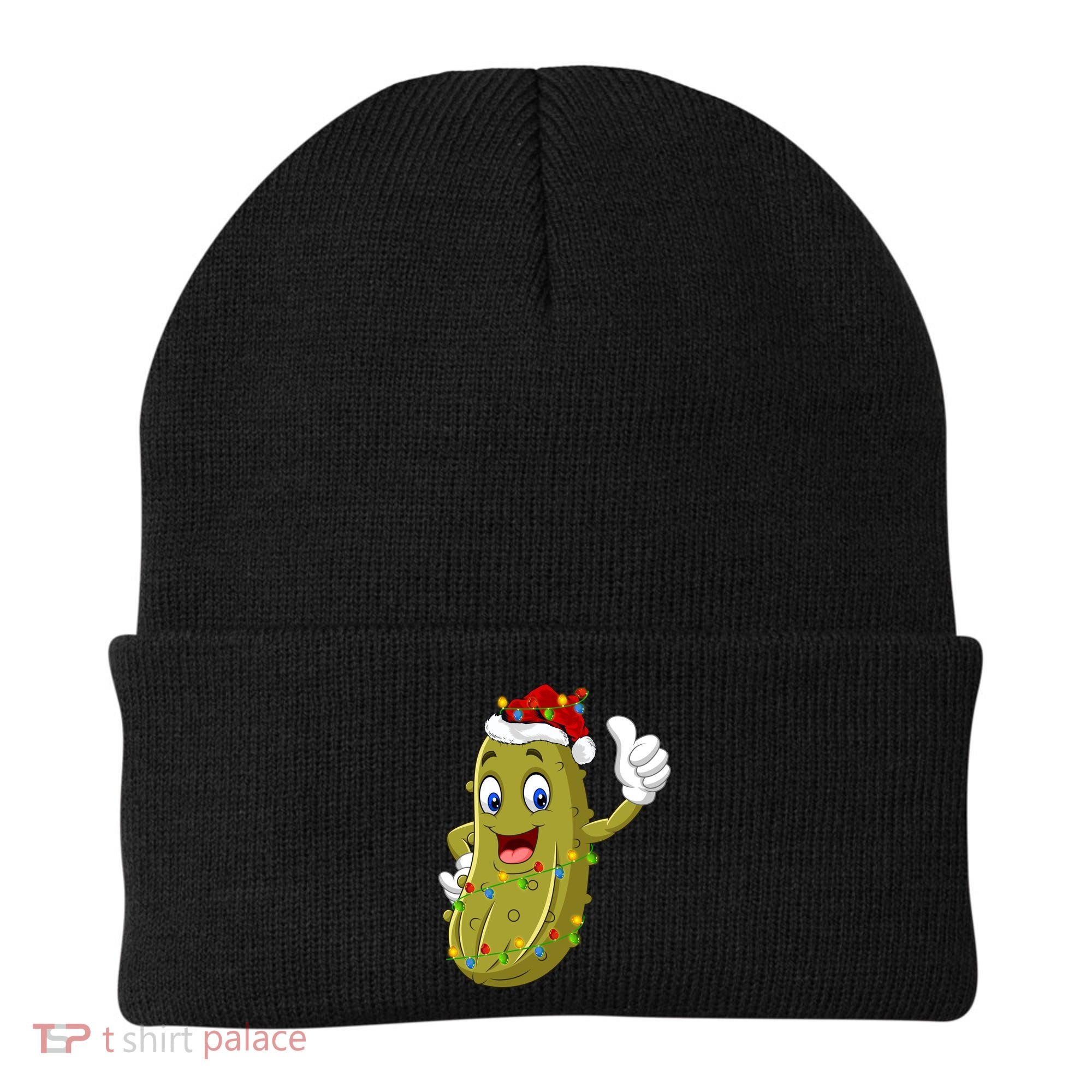 Pickle Fruit Lover Xmas Santa Hat Pickle Christmas Gift Beanie