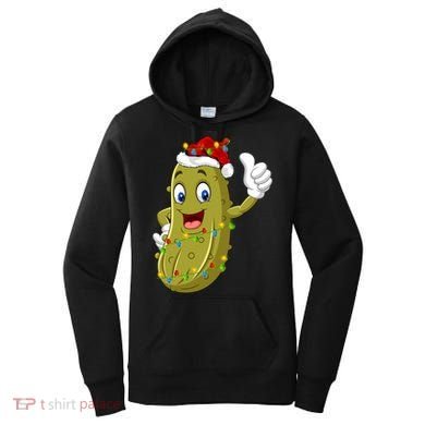 Pickle Fruit Lover Xmas Santa Hat Pickle Christmas Gift Women's Hoodie