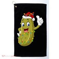 Pickle Fruit Lover Xmas Santa Hat Pickle Christmas Gift Golf Towel thumb 0