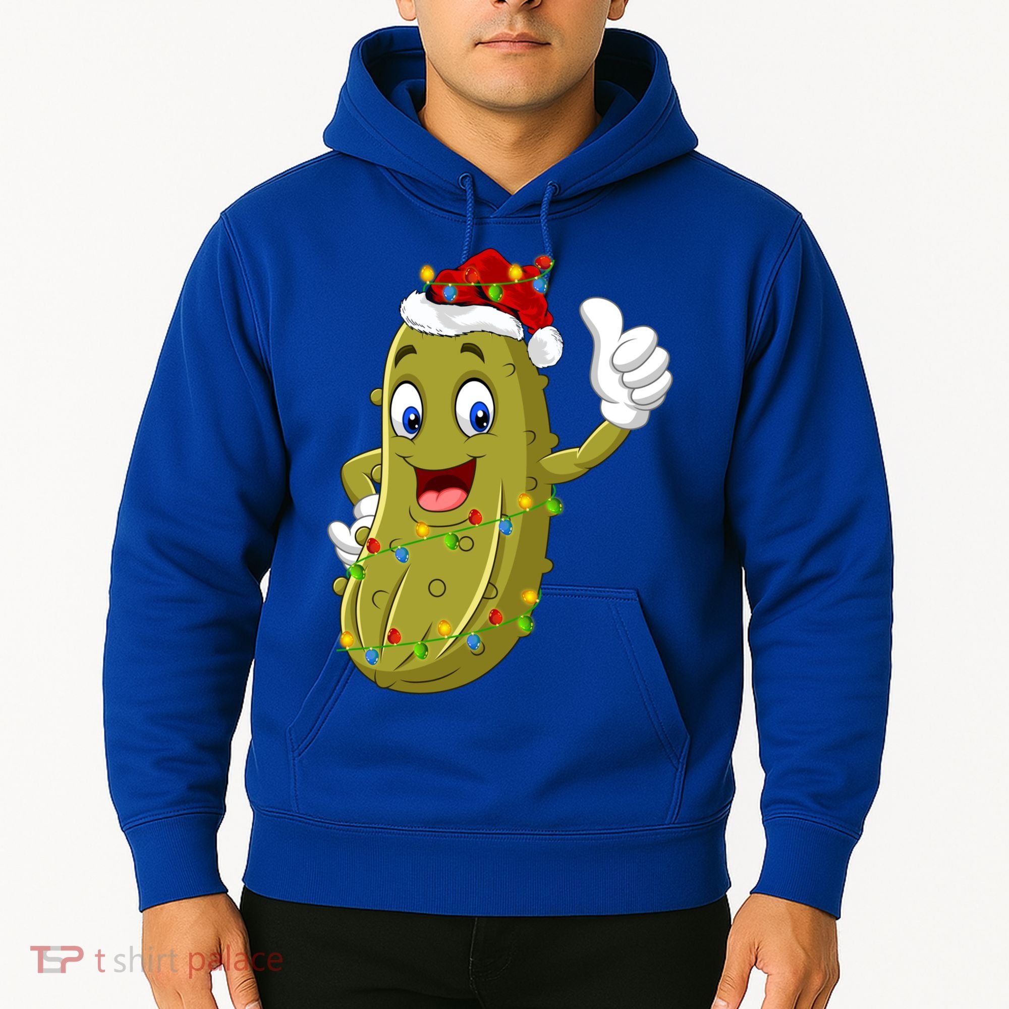 Pickle Fruit Lover Xmas Santa Hat Pickle Christmas Gift Hoodie
