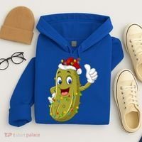 Pickle Fruit Lover Xmas Santa Hat Pickle Christmas Gift Hoodie thumb 4