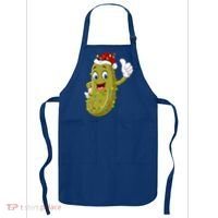 Pickle Fruit Lover Xmas Santa Hat Pickle Christmas Gift Apron thumb 0