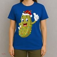 Pickle Fruit Lover Xmas Santa Hat Pickle Christmas Gift T-Shirt thumb 4
