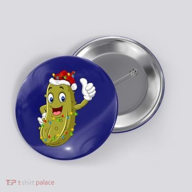 Pickle Fruit Lover Xmas Santa Hat Pickle Christmas Gift Button