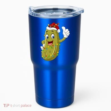 Pickle Fruit Lover Xmas Santa Hat Pickle Christmas Gift Tumbler