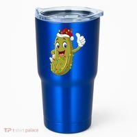Pickle Fruit Lover Xmas Santa Hat Pickle Christmas Gift Tumbler thumb 0