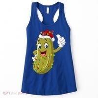 Pickle Fruit Lover Xmas Santa Hat Pickle Christmas Gift Women's Tank Top thumb 0