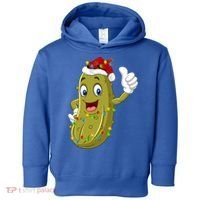 Pickle Fruit Lover Xmas Santa Hat Pickle Christmas Gift Toddler Hoodie thumb 0