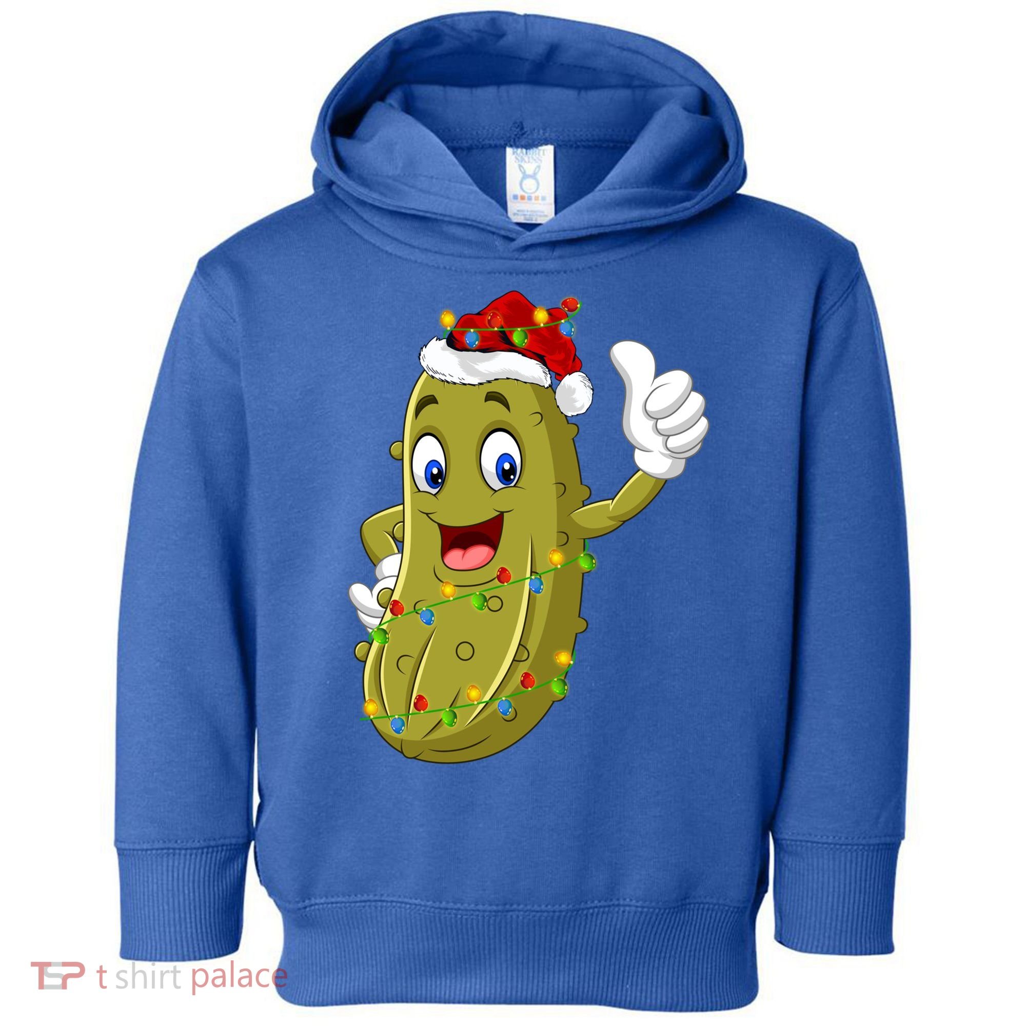 Pickle Fruit Lover Xmas Santa Hat Pickle Christmas Gift Toddler Hoodie