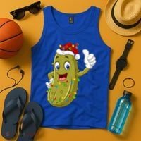 Pickle Fruit Lover Xmas Santa Hat Pickle Christmas Gift Tank Top thumb 4