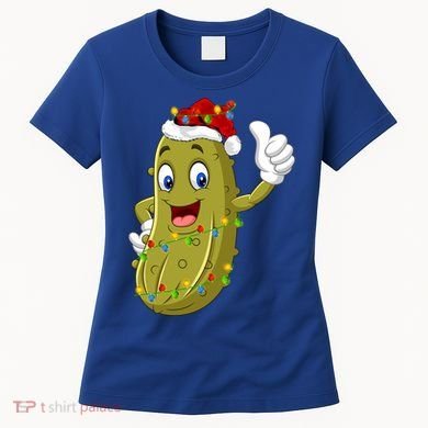Pickle Fruit Lover Xmas Santa Hat Pickle Christmas Gift Women's T-Shirt