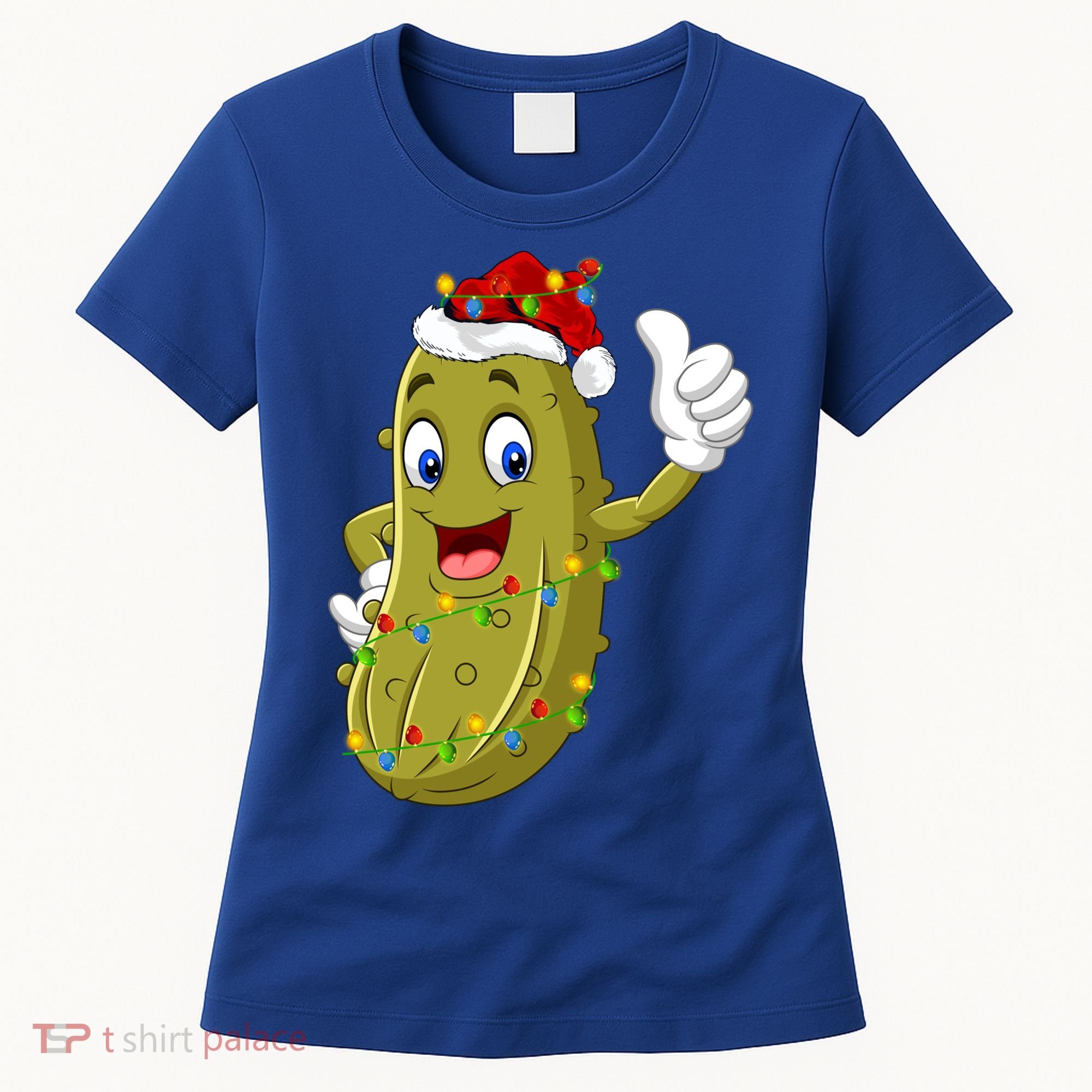 Pickle Fruit Lover Xmas Santa Hat Pickle Christmas Gift Women's T-Shirt
