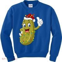 Pickle Fruit Lover Xmas Santa Hat Pickle Christmas Gift Kids Sweatshirt thumb 0