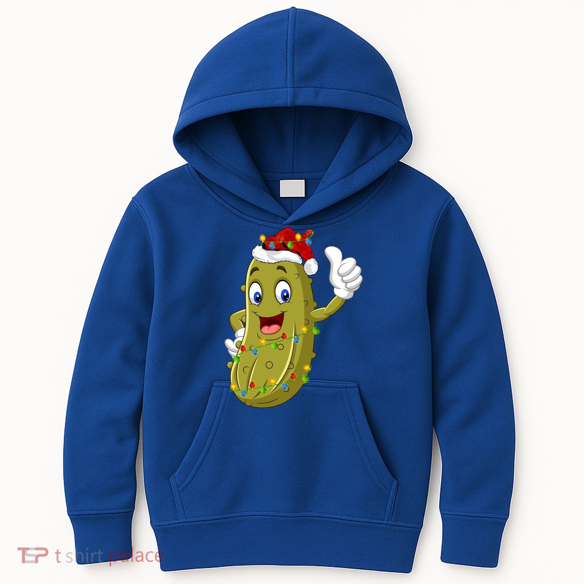 Pickle Fruit Lover Xmas Santa Hat Pickle Christmas Gift Kids Hoodie