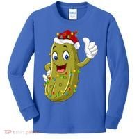 Pickle Fruit Lover Xmas Santa Hat Pickle Christmas Gift Kids Long Sleeve Shirt thumb 0