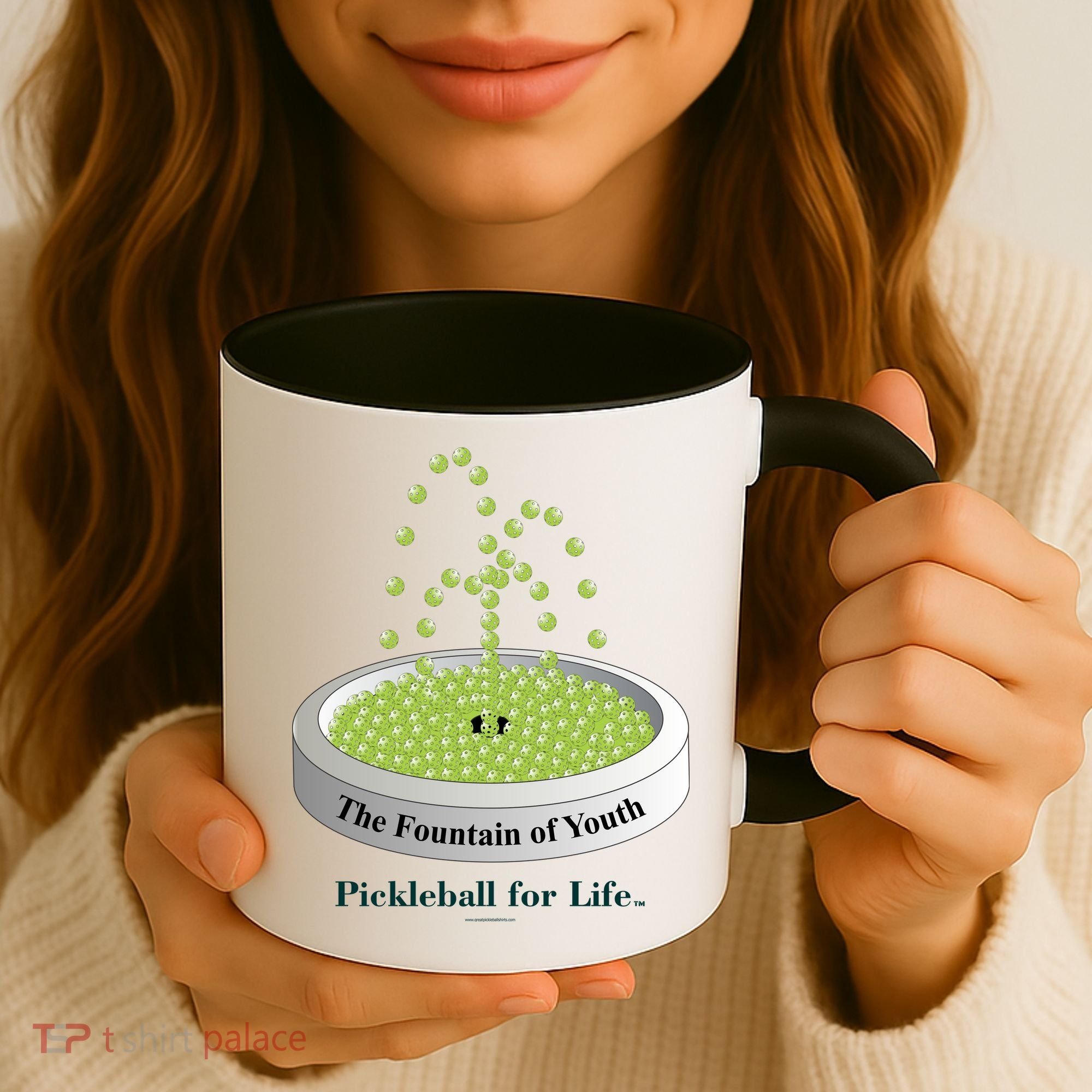 Pickleball For Life Fountain Green Coffee Mug
