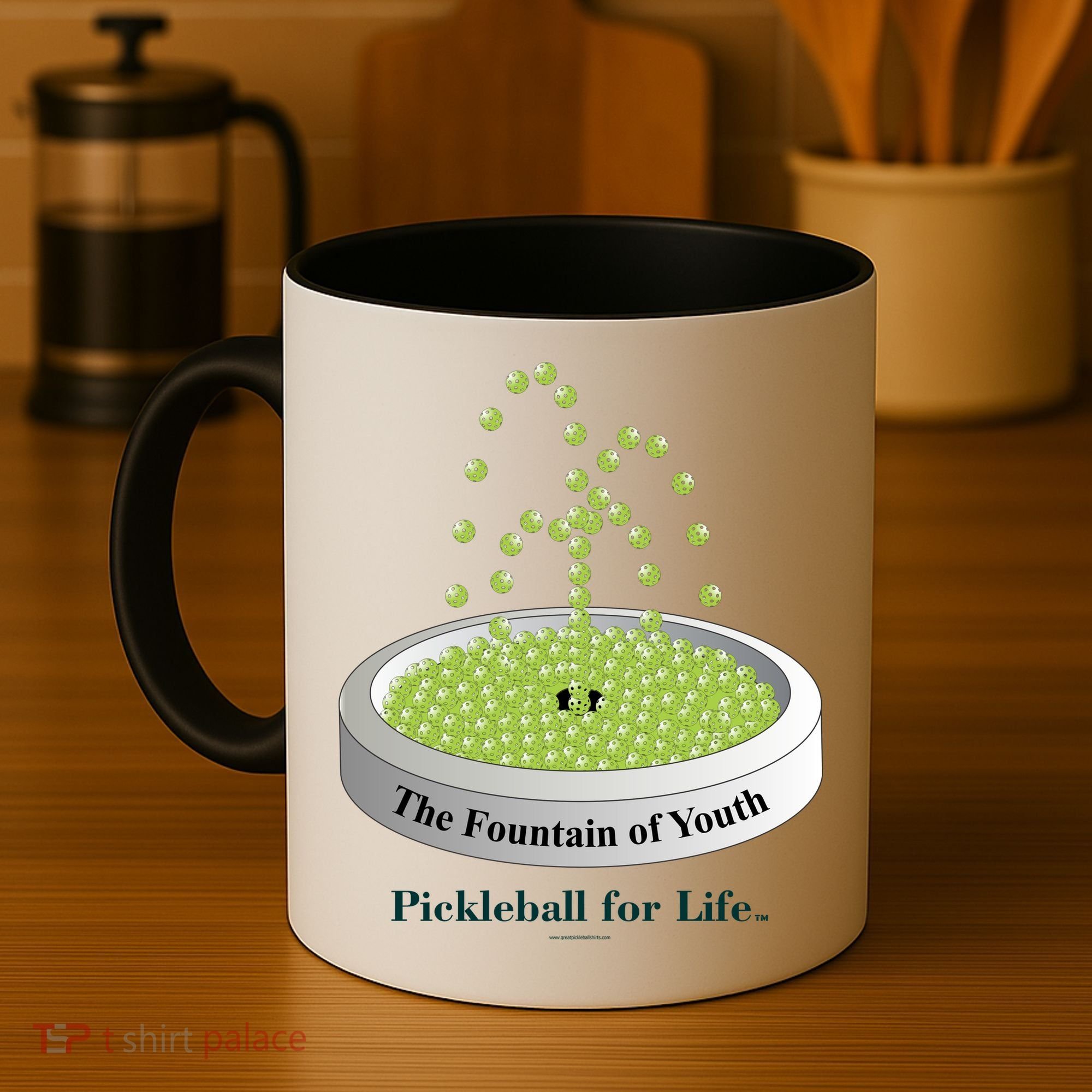 Pickleball For Life Fountain Green Coffee Mug