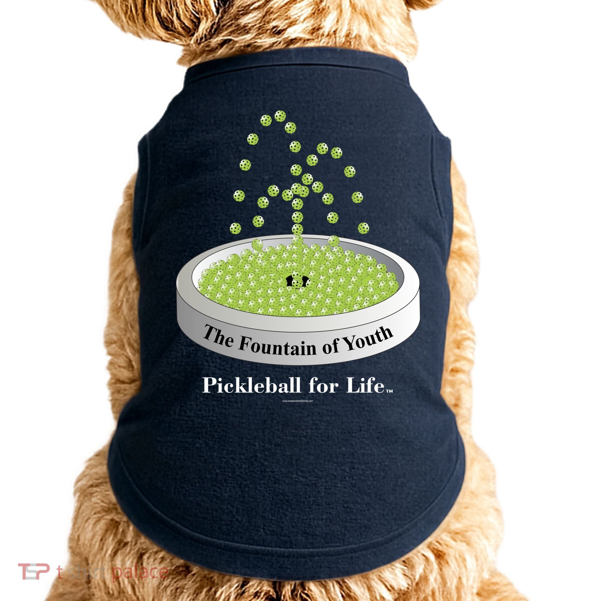 Pickleball For Life Fountain Green Doggie Tank