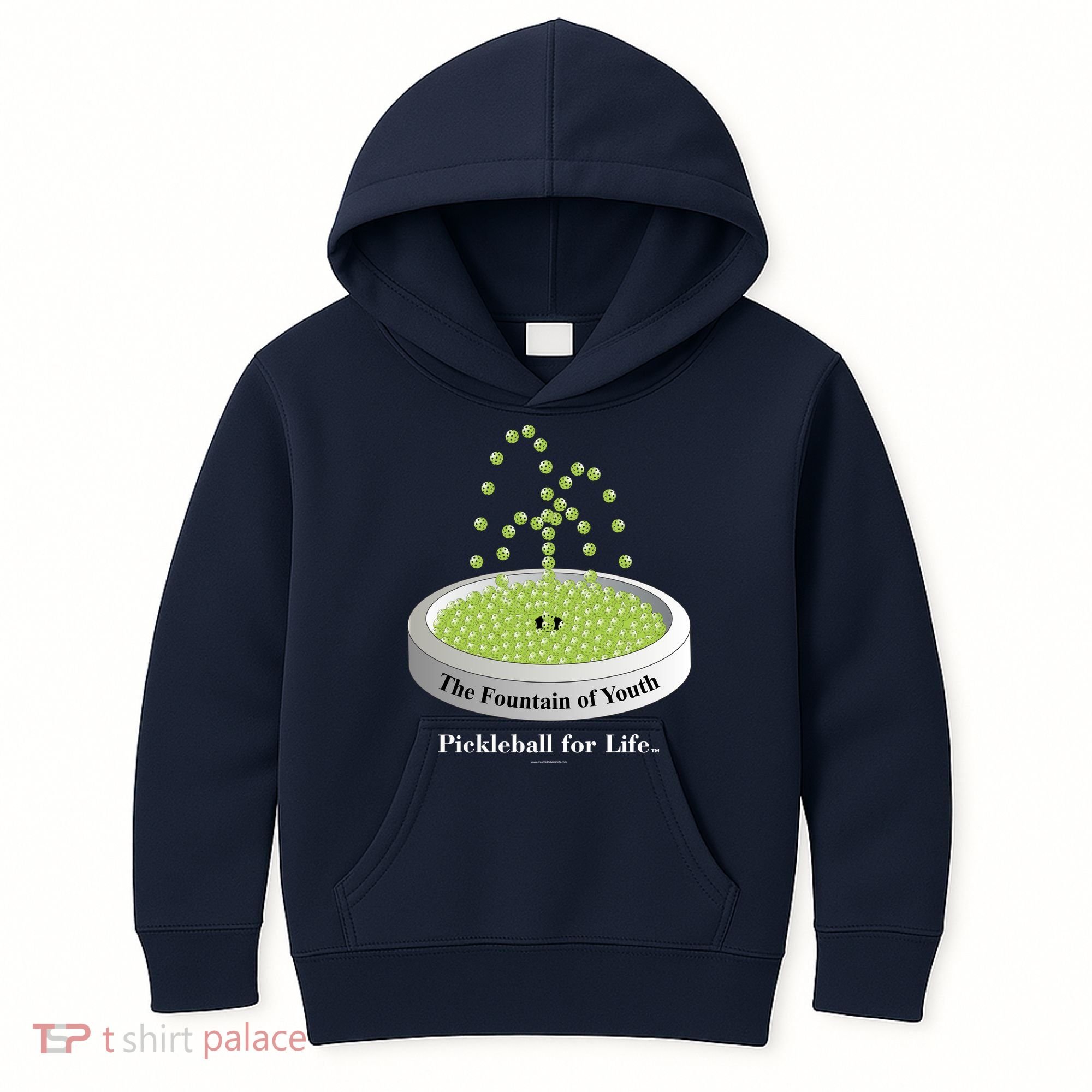 Pickleball For Life Fountain Green Kids Hoodie