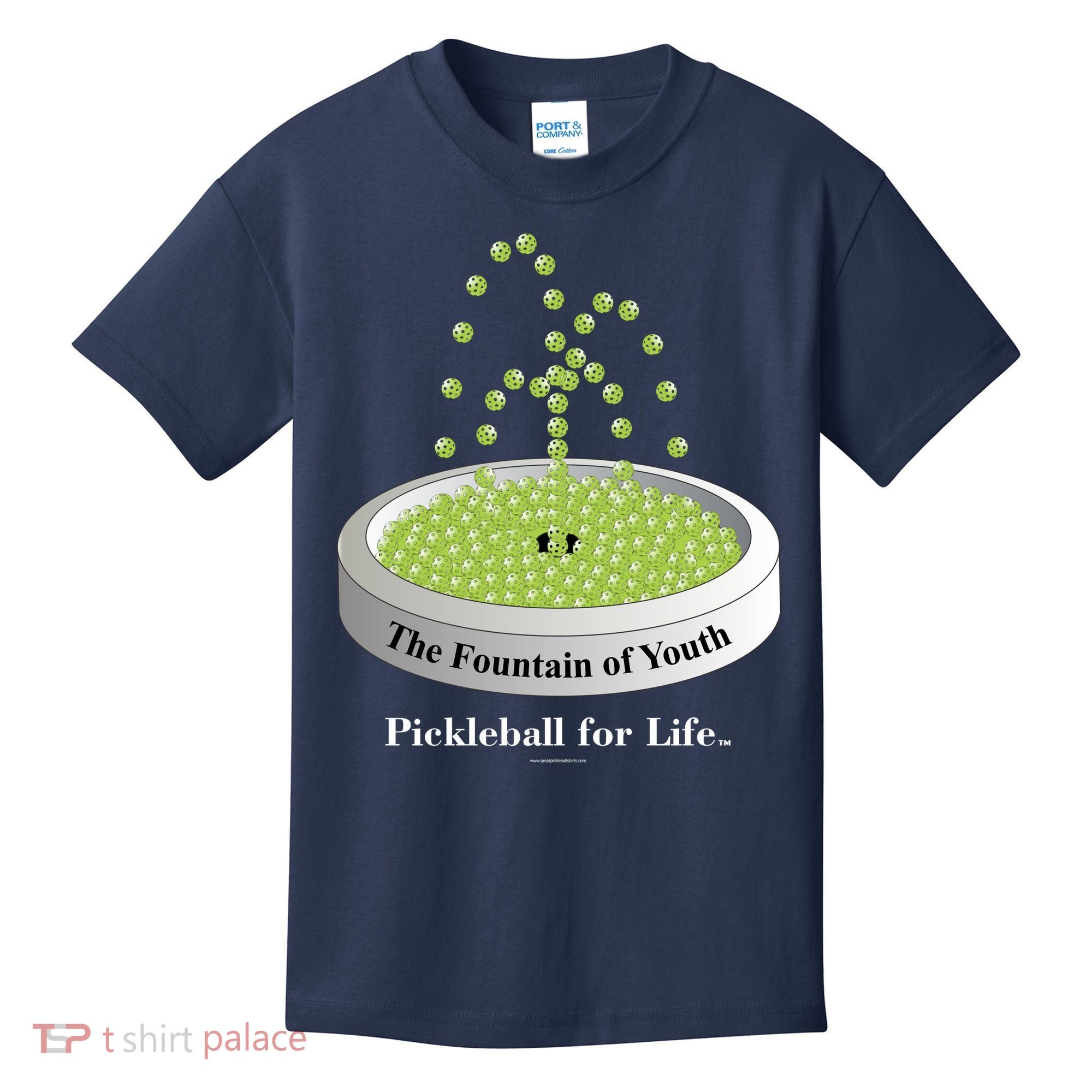 Pickleball For Life Fountain Green Kids T-Shirt