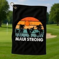 Pray For Maui Hawaii Strong Maui Golf Towel thumb 1