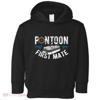 Pontoon First Mate Pontoon Boating Captain Pontoon Boat Toddler Hoodie thumb 0