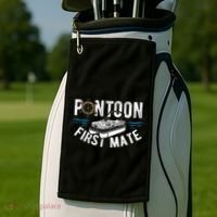 Pontoon First Mate Pontoon Boating Captain Pontoon Boat Golf Towel thumb 2