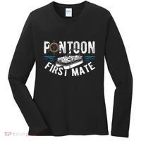 Pontoon First Mate Pontoon Boating Captain Pontoon Boat Women's Long Sleeve Shirt thumb 0