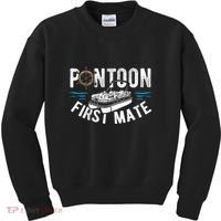Pontoon First Mate Pontoon Boating Captain Pontoon Boat Kids Sweatshirt thumb 0